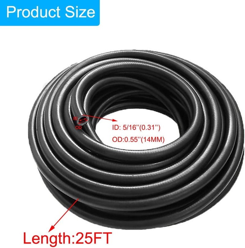 MOCW 5/16" ID Fuel Line Hose SAE 30R7 - 25FT Length, 0.55" OD, 145 psi, NBR Rubber - Image 2