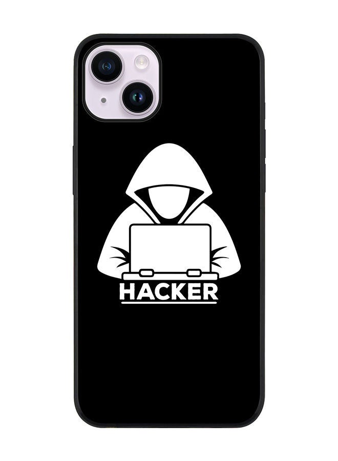 Stylizedd Rugged Black edge case for Apple iPhone 14 Slim fit Soft Case Flexible Rubber Edges Anti Drop TPU Gel Thin Cover - Hacker - Image 1