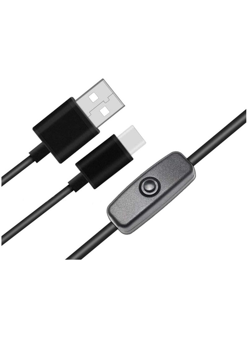SOLDOUT Power Switch Line Type-C Interface 5V 3A USB Power Supply Line Compatible With Raspberry Pi 4 (Black)  - Image 2