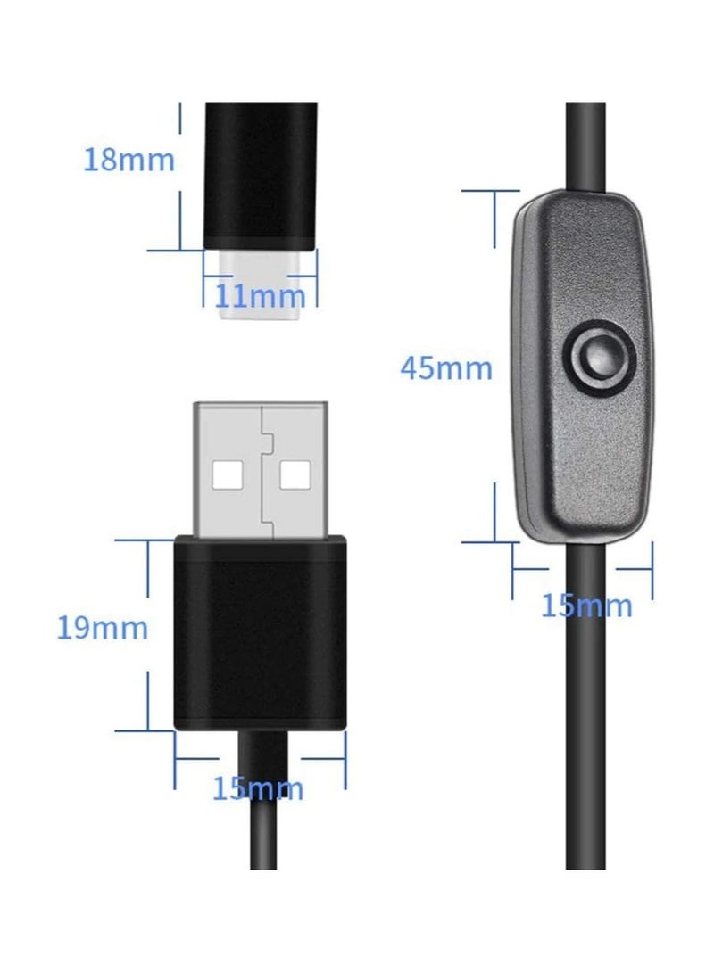 SOLDOUT Power Switch Line Type-C Interface 5V 3A USB Power Supply Line Compatible With Raspberry Pi 4 (Black)  - Image 3