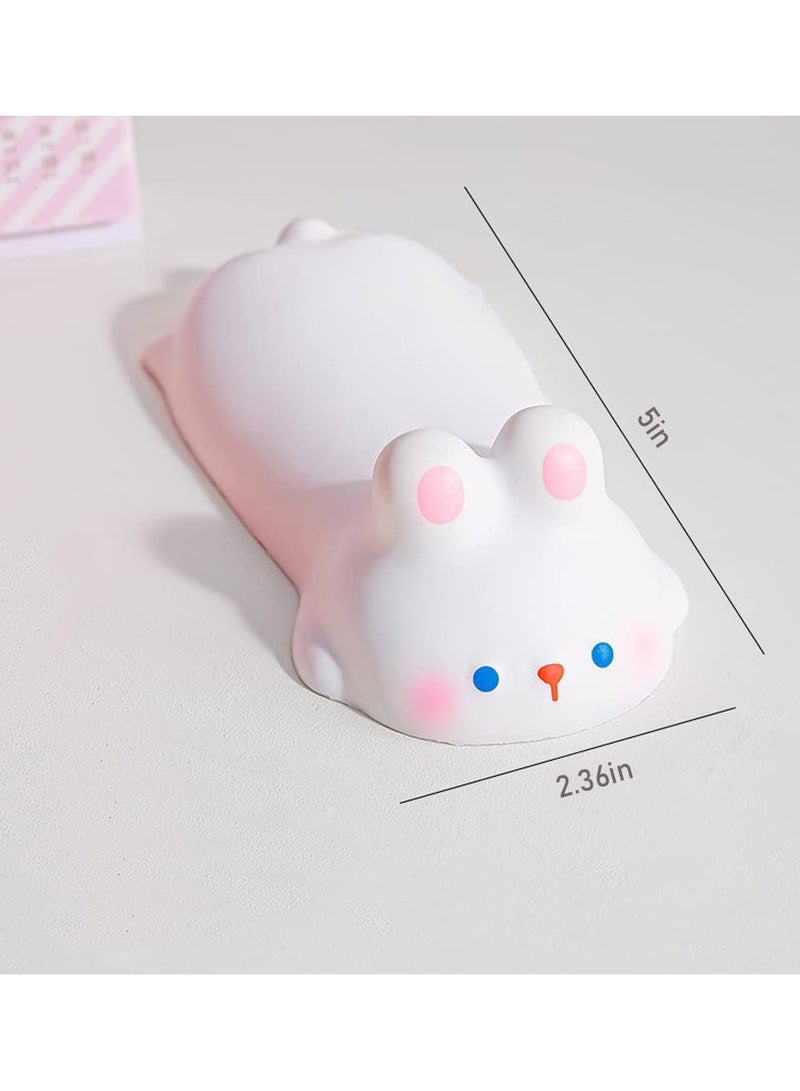 Cute Ergonomic White Rabbit Mouse Pad with Slow Rising PU Wrist Rest Perfect for Office and Home Use - Image 3