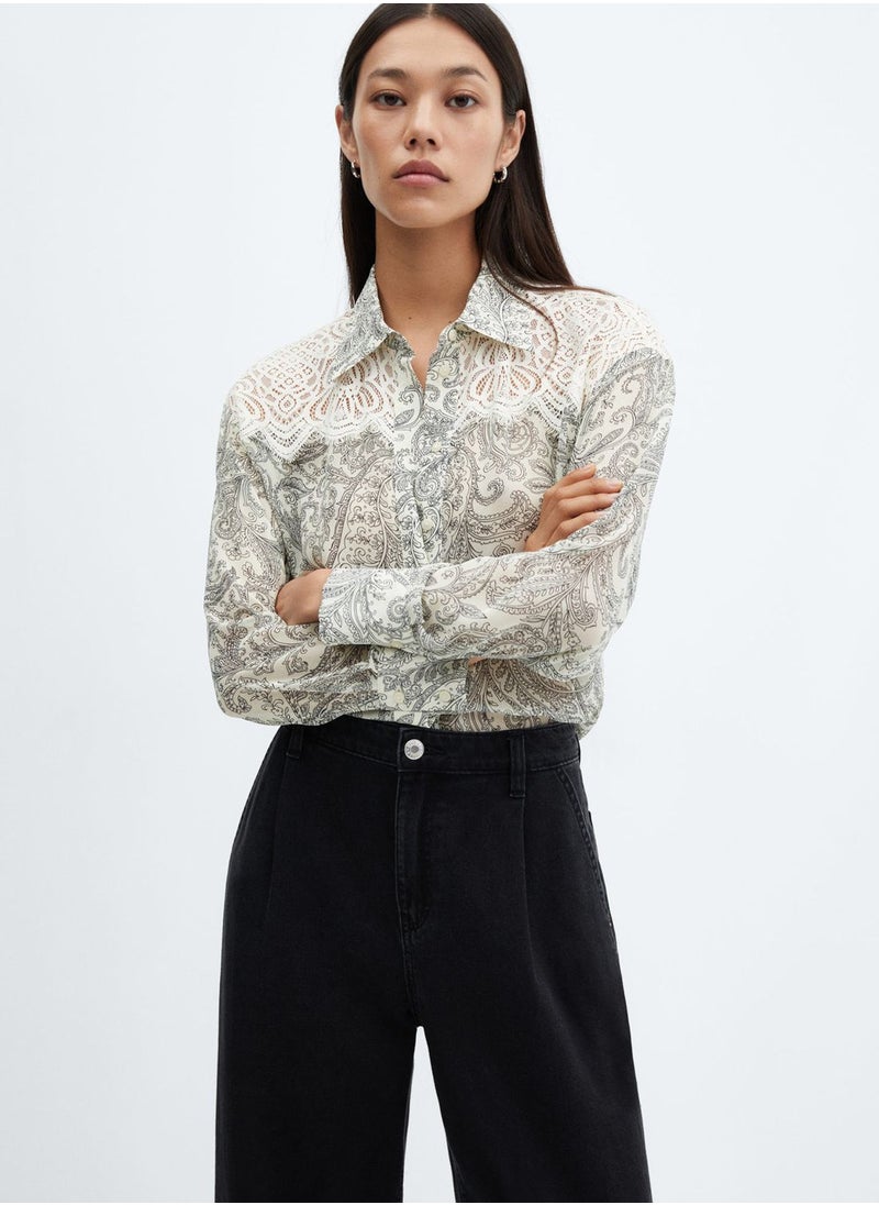 MANGO - Printed Button Down Shirt - Image 1