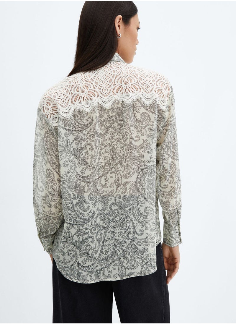 MANGO - Printed Button Down Shirt - Image 1
