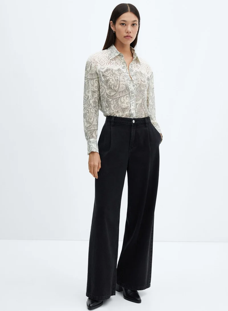 MANGO Printed Button Down Shirt