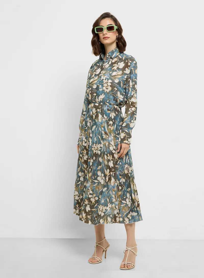 خزانة Printed Shirt & Skirt Set