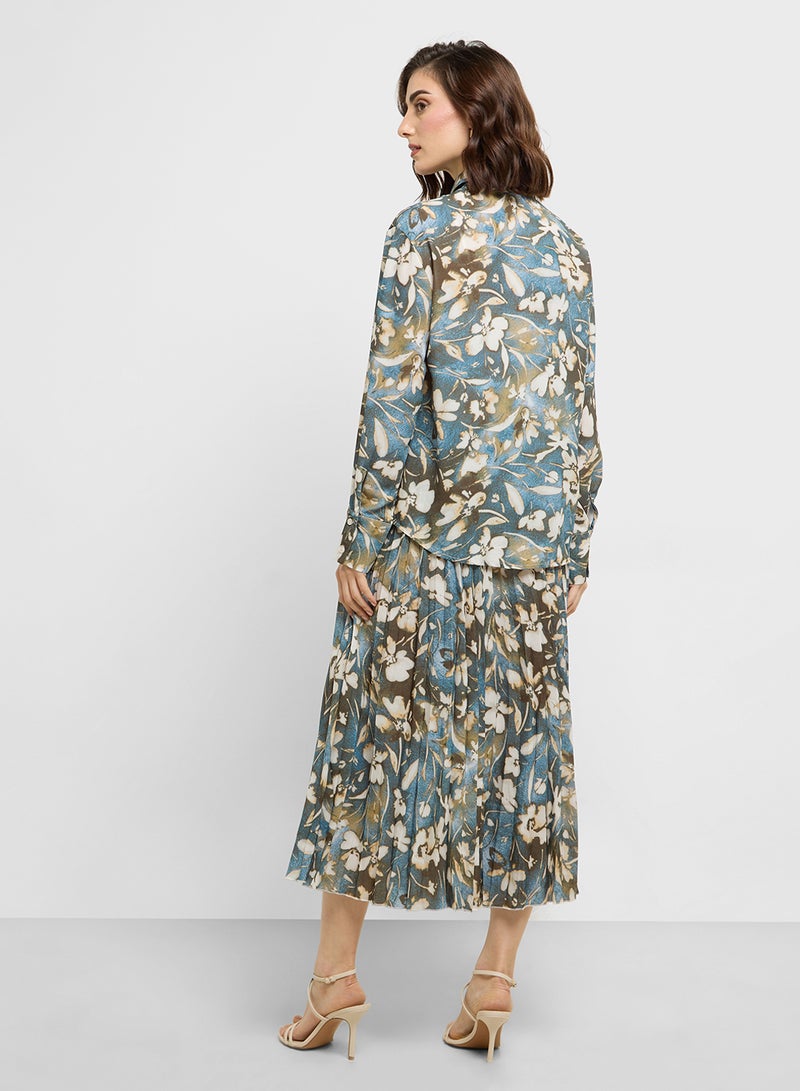 Khizana Printed Shirt & Skirt Set - Image 2