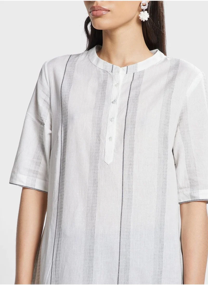 Fabindia Striped Crew Neck Kurti