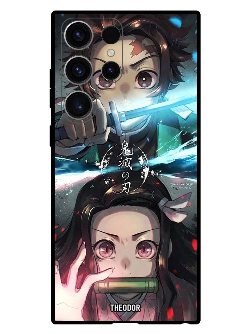Theodor Protective Case Anti Scratch Shock Proof Bumper Cover For Samsung Galaxy S23 Ultra Animation Tanjiro And Nezuko From Demon Slayer Anim - Image 1