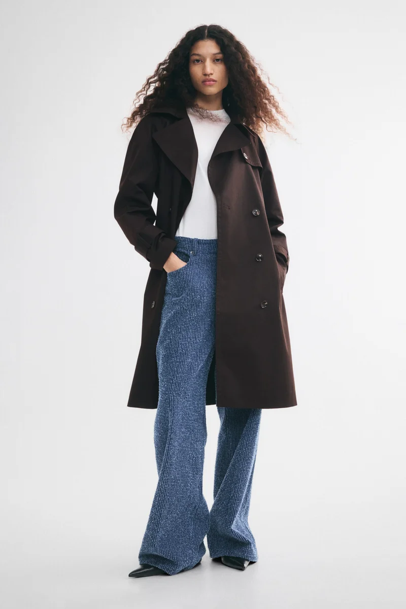 Tie-belt trench coat