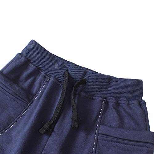 BINPAW Boy's Cotton Jogger Sports Sweat Pants Sweatpants with Side Pockets, Navy, 11T-12T(11-12 Years)=Tag 160 - Image 3