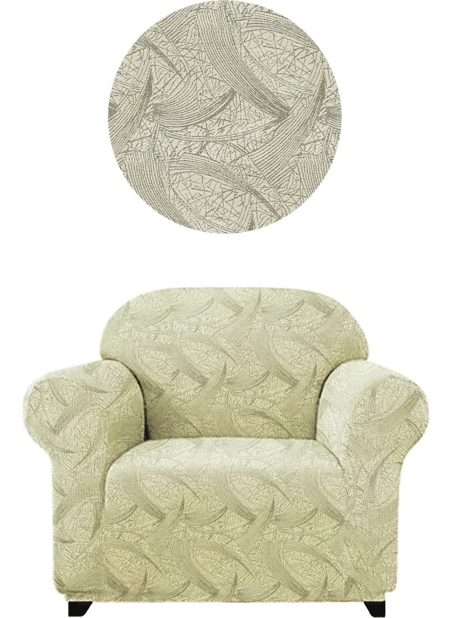 Elgeyar Jacquard Sofa, Sofa and Sofa Bed Cover, Sehra Pattern, Flexible, Without Skirt, For Single (Armchair)