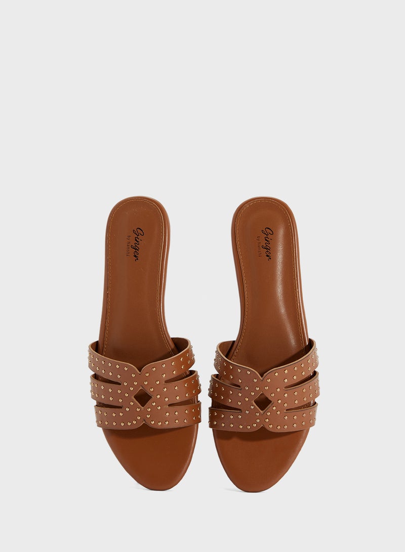 Ginger Studded Flat Sandal  - Image 4