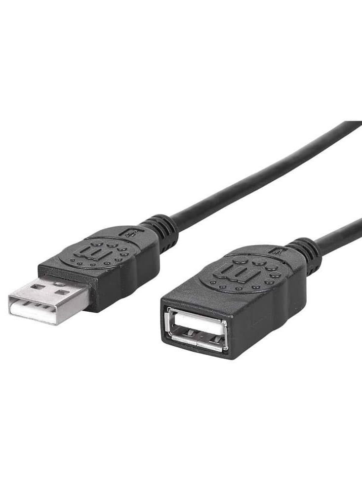 مانهاتن مانهتن كابل سرعة عالية USB 2.0 كابل من USB 2.0 Type-A Male إلي Type-A Female بسرعة 480 Mbps طولة 1 متر - أسود - Image 2