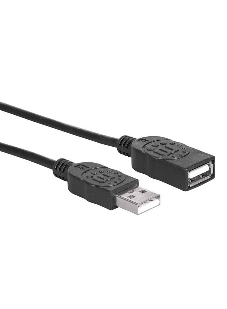 مانهاتن مانهتن كابل سرعة عالية USB 2.0 كابل من USB 2.0 Type-A Male إلي Type-A Female بسرعة 480 Mbps طولة 1 متر - أسود - Image 3