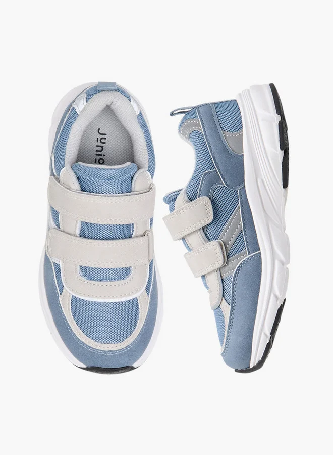 JUNIORS Boys Panelled Sneakers with Hook and Loop Closure
