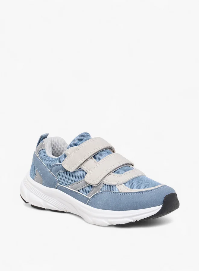 JUNIORS Boys Panelled Sneakers with Hook and Loop Closure