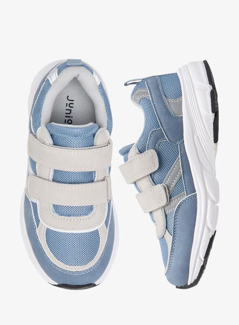 JUNIORS Boys Panelled Sneakers with Hook and Loop Closure