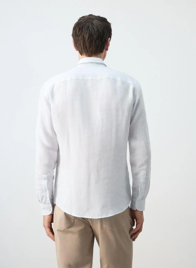 Mango Man Regular-fit 100% linen shirt