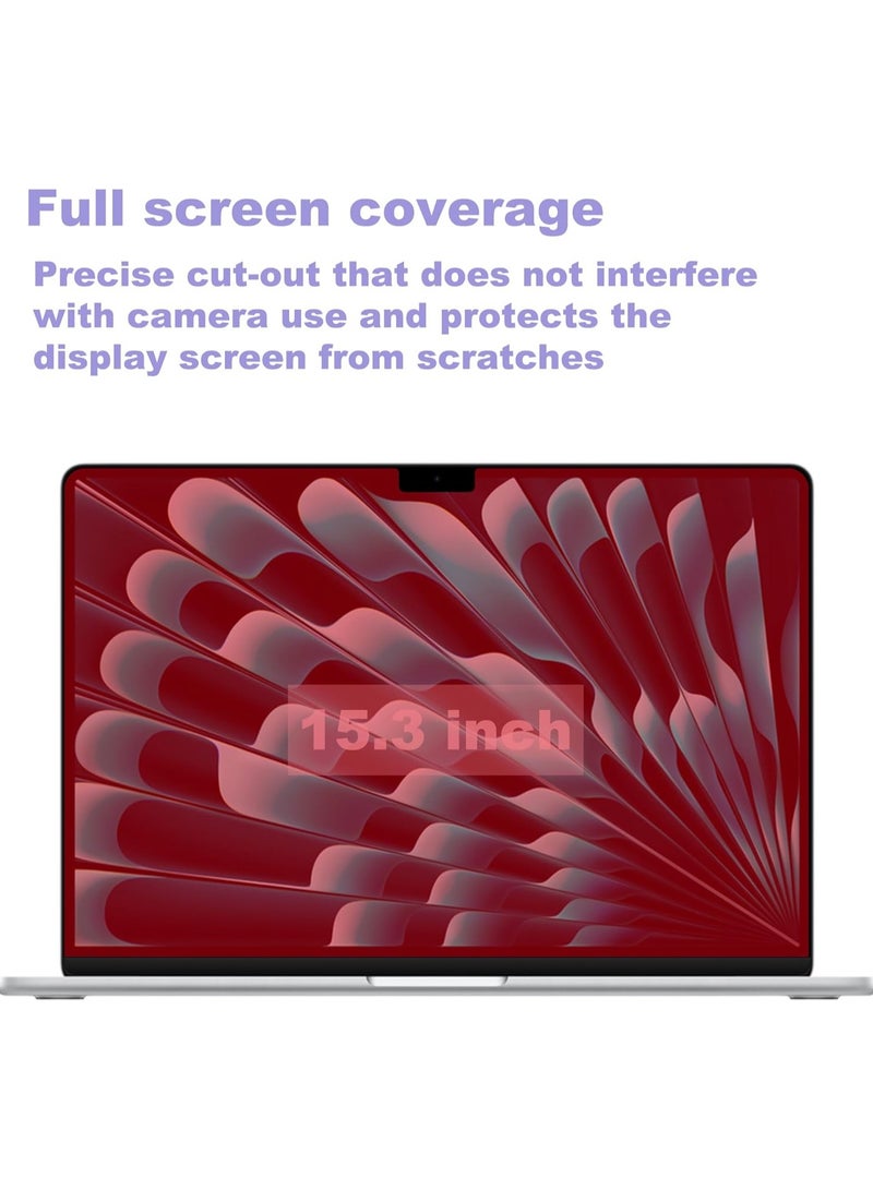【عبوتان】 حامي شاشة متوافق مع MacBook Air 15 بوصة M3 2024/M2 2023: فيلم واقي بتغطية كاملة، مصنوع من مادة PET الناعمة، مقاوم للخدوش، عالي الوضوح. - Image 5