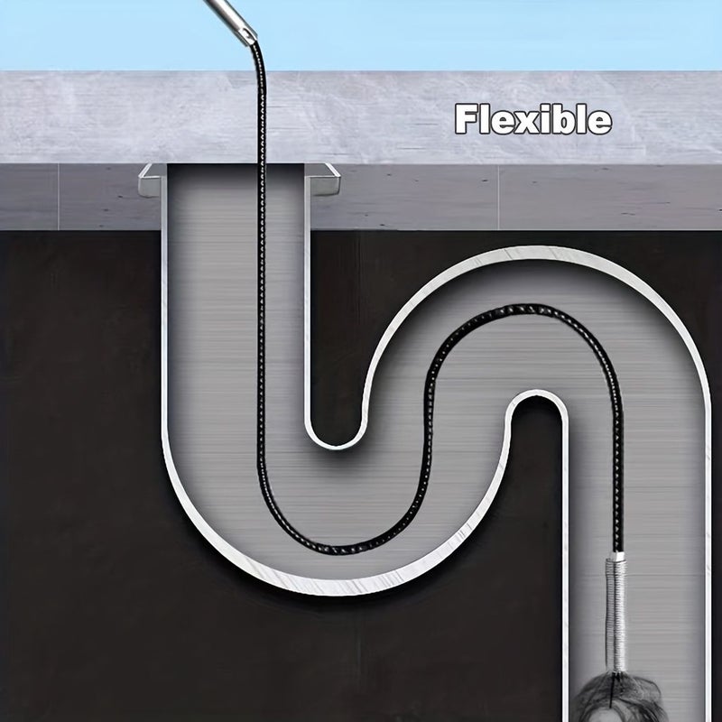 3 Pieces Drain Clog Remover Rods 35 63 79 Inch 4 Claw Flexible Gutter Cleaning Tool For Toilet Sewer Pipe Kitchen Sink Bathroom Washbasin Tub Clogged Pick Up Reacher - Image 3