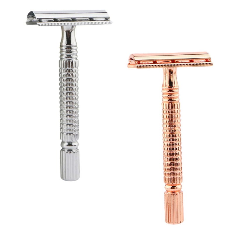 Wakauto 2PCS Double Edged Metal Safety Razor For Men Body And Beard Grooming - Image 1