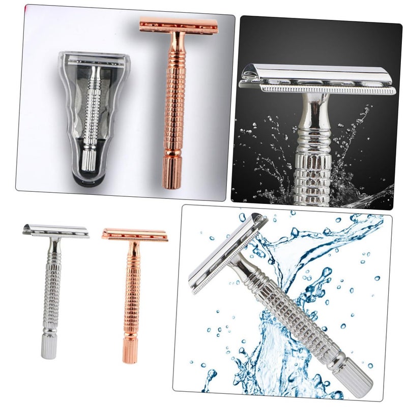 Wakauto 2PCS Double Edged Metal Safety Razor For Men Body And Beard Grooming - Image 3