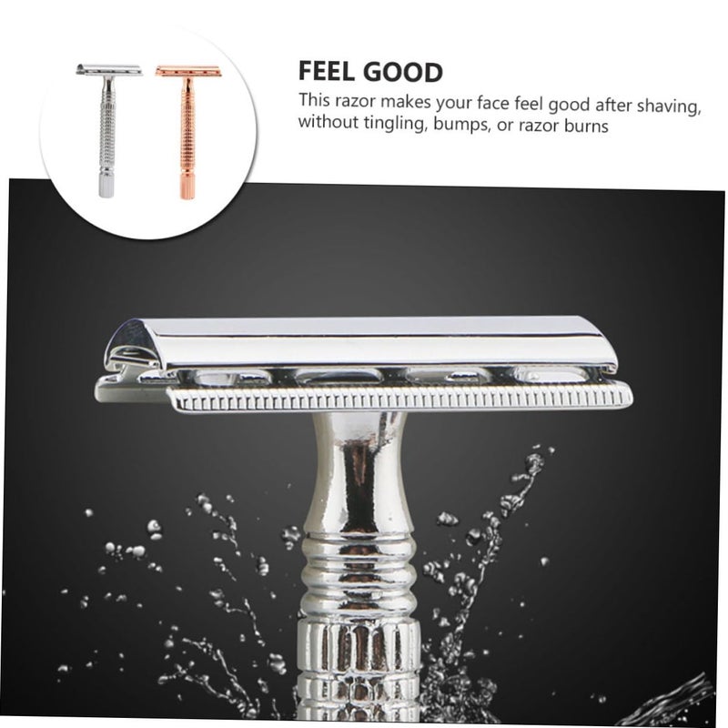 Wakauto 2PCS Double Edged Metal Safety Razor For Men Body And Beard Grooming - Image 4