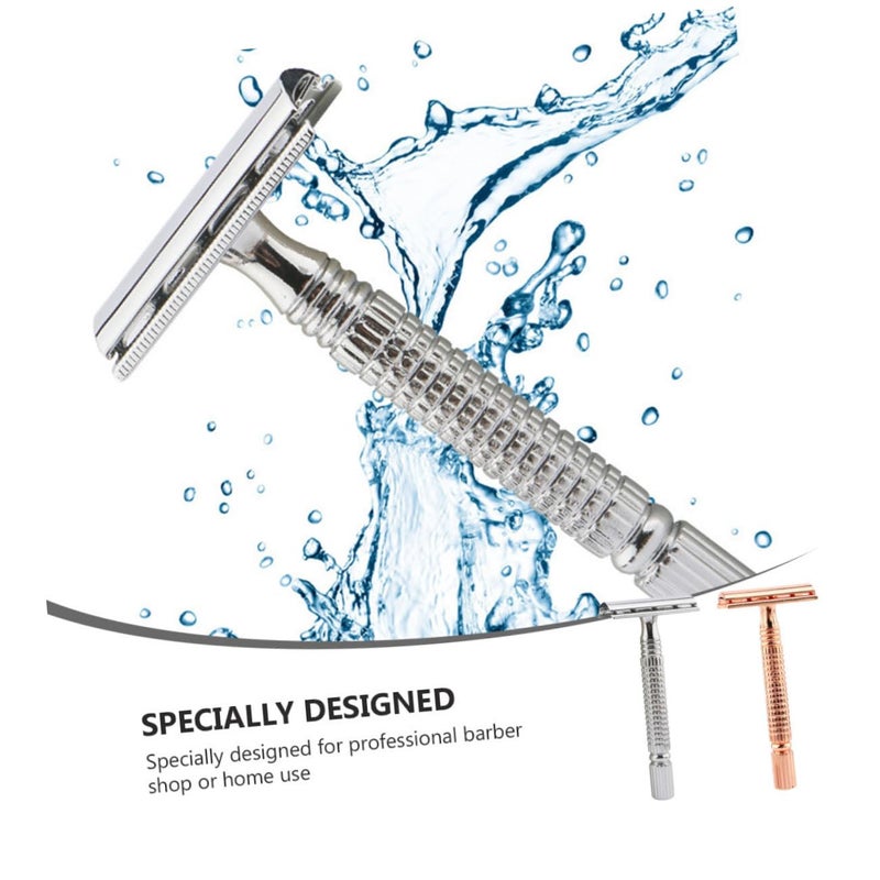 Wakauto 2PCS Double Edged Metal Safety Razor For Men Body And Beard Grooming - Image 5