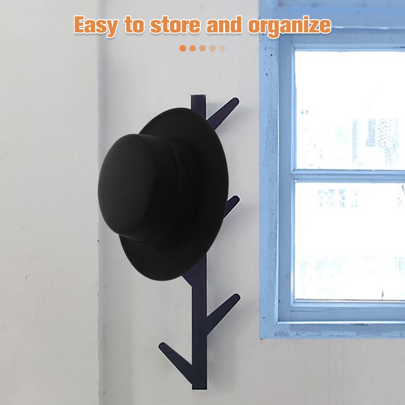 Unisex Hat Flat Top Wide Brim Fedora for Men and Women Stylish Headwear for All Seasons for Casual and Formal Occasions Black - Image 4