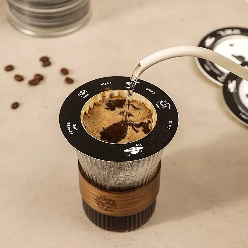 ZEBROC ZEBROC Portable Drip Coffee Filters Hand Brewing Coffee Filter Bags Drip Coffee Powder Filter Paper Bag Coffee Paper Filter Disposable Coffee Filters 32 Round Coffee Drip Filter - Image 1