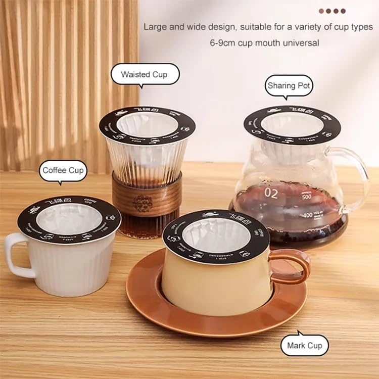 ZEBROC ZEBROC Portable Drip Coffee Filters Hand Brewing Coffee Filter Bags Drip Coffee Powder Filter Paper Bag Coffee Paper Filter Disposable Coffee Filters 32 Round Coffee Drip Filter - Image 5