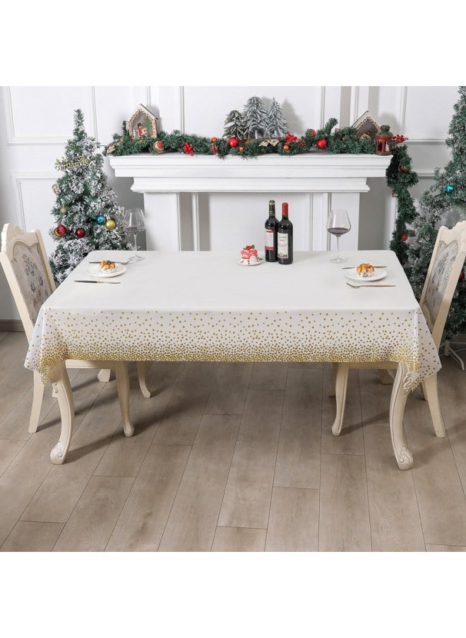 Generic Daily Use Disposable Tablecloths For Dining Kitchen - Elegant Practical Table Protectors For Meals Events-Color:Black Dot Silver Dot-Specifications:137*274cm 3 Silk  - Image 5