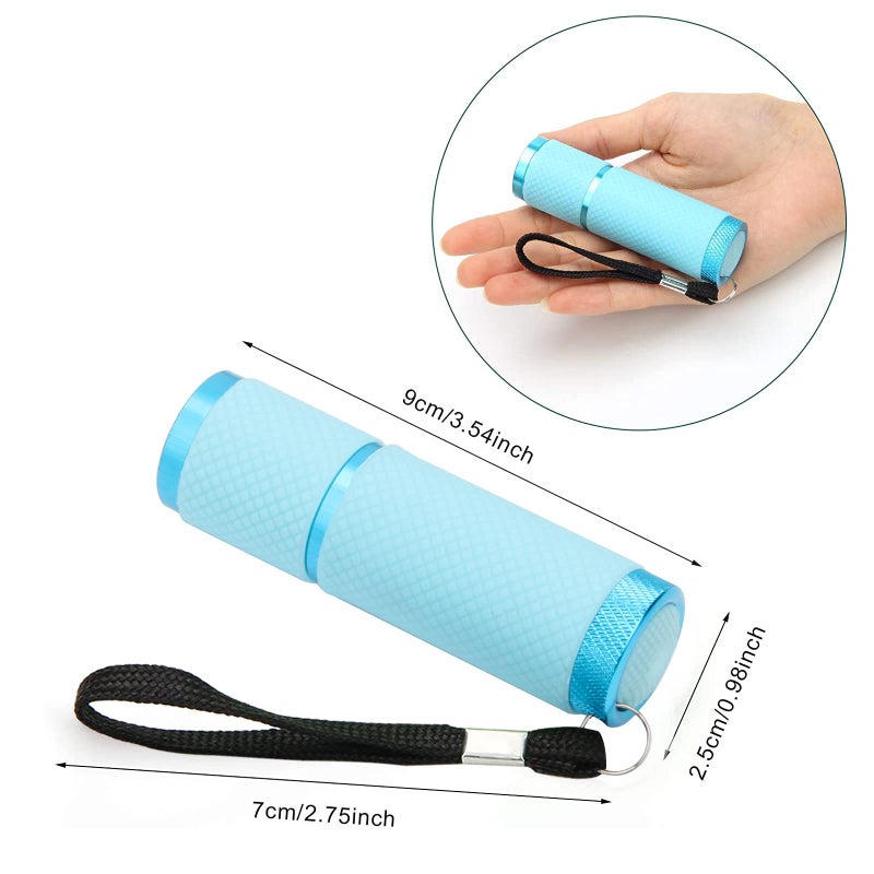 AHIER 9 LED Glow in Dark Flashlights, Rubber Coated Small Flashlights with Straps, Portable Handy Lights for Camping, Hiking, Indoor, Assorted Colors (1 Colors 1 PCS) - Image 4