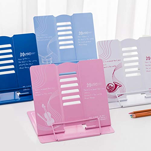 Toxen Metal Reading Book Stand Document Holder Bookend Holder with All Page Paper Clips Smartphones and Foldable Tablet or Desktop Stands - Image 2