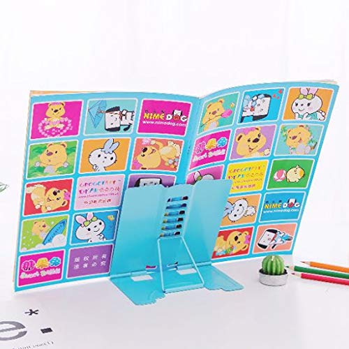 Toxen Metal Reading Book Stand Document Holder Bookend Holder with All Page Paper Clips Smartphones and Foldable Tablet or Desktop Stands - Image 4