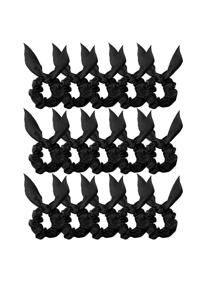 Amariver 15pcs Black Bow Scrunchies for Women Hair Ties with Bow Silk Scrunchies Satin Scrunchies for Thick Thin Hair Bunny Ear Scrunchies Cute Hair Accessories for Women Girls - Image 1