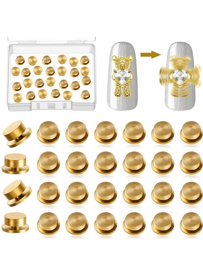 Leelosp Leelosp 30 Pieces Spinning Nail Charms Nail Art Rotating Charm Rotating Bearing Nail Art Tool Nail Rings Jewelry Rotating Nail Tools 3D Nail Charms for Women Nails Crafting Gold  - Image 1