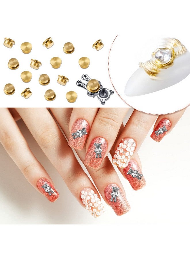 Leelosp Leelosp 30 Pieces Spinning Nail Charms Nail Art Rotating Charm Rotating Bearing Nail Art Tool Nail Rings Jewelry Rotating Nail Tools 3D Nail Charms for Women Nails Crafting Gold  - Image 5