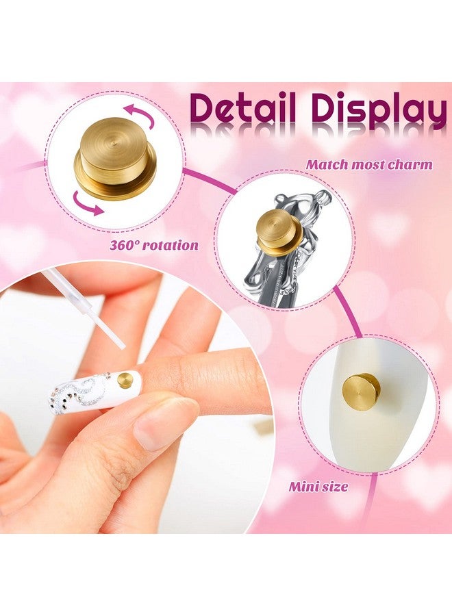 Leelosp Leelosp 30 Pieces Spinning Nail Charms Nail Art Rotating Charm Rotating Bearing Nail Art Tool Nail Rings Jewelry Rotating Nail Tools 3D Nail Charms for Women Nails Crafting Gold  - Image 4
