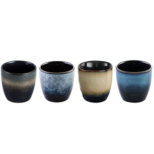 Lxuwbd Ceramic Tea Cup, Kung Fu Tea set, Coffee Cup, Yerba Mate Set 4-piece companion cup set (4 colors) - Image 1