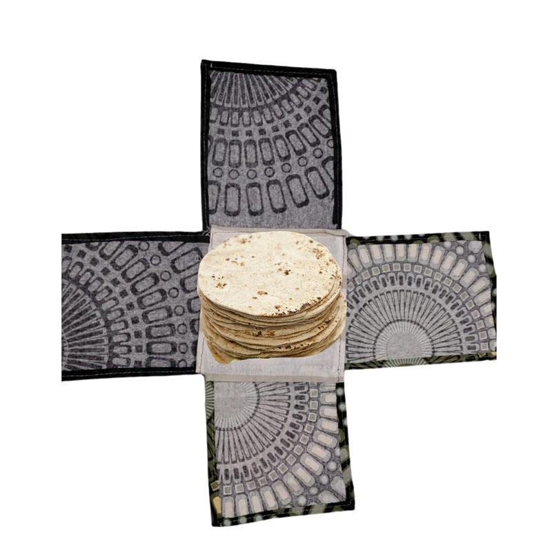 ANSHEZ Handmade Roti Cover Cloth Reusable Roti Clothes Wrap for Casseroles Chapati Cover Wrap Cloth for Tiffins Tortilla Covers Kitchen Cloth to Keep Chapati Fresh Pack of 1 Multicolor - Image 5