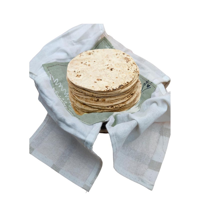 ANSHEZ Handmade Roti Cover Cloth Reusable Roti Clothes Wrap for Casseroles Chapati Cover Wrap Cloth for Tiffins Tortilla Covers Kitchen Cloth to Keep Chapati Fresh Pack of 1 Multicolor - Image 2