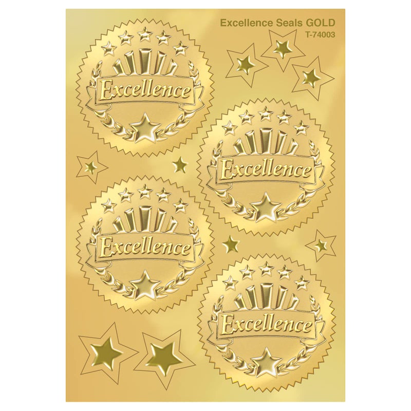 Trend Enterprises Excellence Gold Award Seals Stickers by TREND enterprises, Inc.; 8 sheets, 42 seals - Image 4