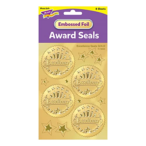 Trend Enterprises Excellence Gold Award Seals Stickers by TREND enterprises, Inc.; 8 sheets, 42 seals - Image 3
