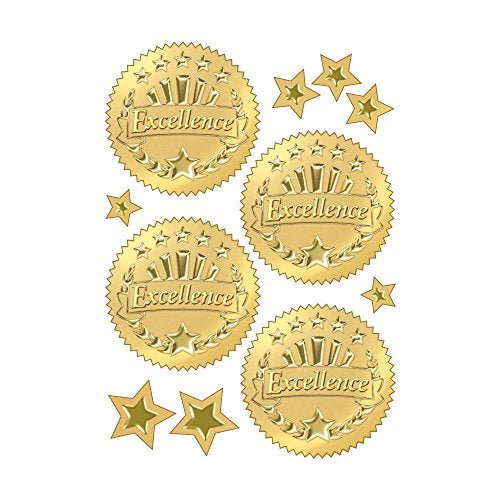 Trend Enterprises Excellence Gold Award Seals Stickers by TREND enterprises, Inc.; 8 sheets, 42 seals - Image 2