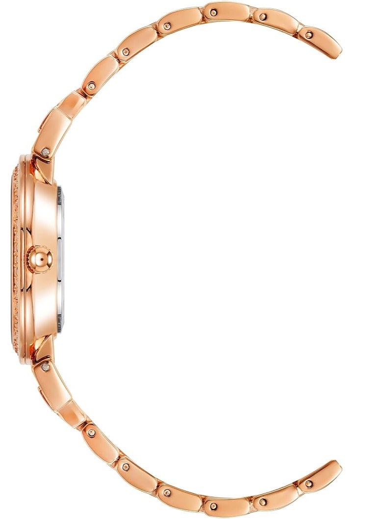 ANNE KLEIN ساعة وسوار كريستال فاخر للنساء من آن كلاين، موديل AK2928GNST  - Image 3