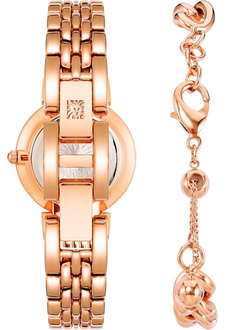 ANNE KLEIN ساعة وسوار كريستال فاخر للنساء من آن كلاين، موديل AK2928GNST  - Image 2