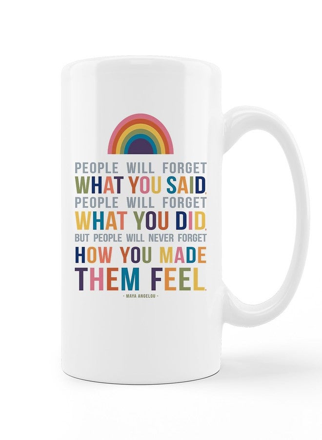 kunlisa People Will Forget What You Said Maya Angelou Quote Rainbow Ceramic Mug-11oz Coffee Milk Tea Mug Cup with Handle,Inspirational and Motivational Gifts - Image 1