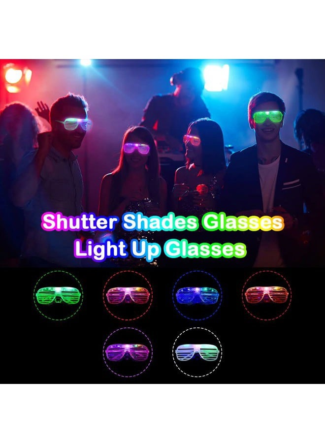 Ainiv 6PCS Neon Color Shutter Shadeds Glasses, Plastic Novelty Party SunGlasses, Fancy Dress Costume Glasses, 80s 90s Funny Party Decoration Favors Supplies, Festival Outfits Accessories - Image 5