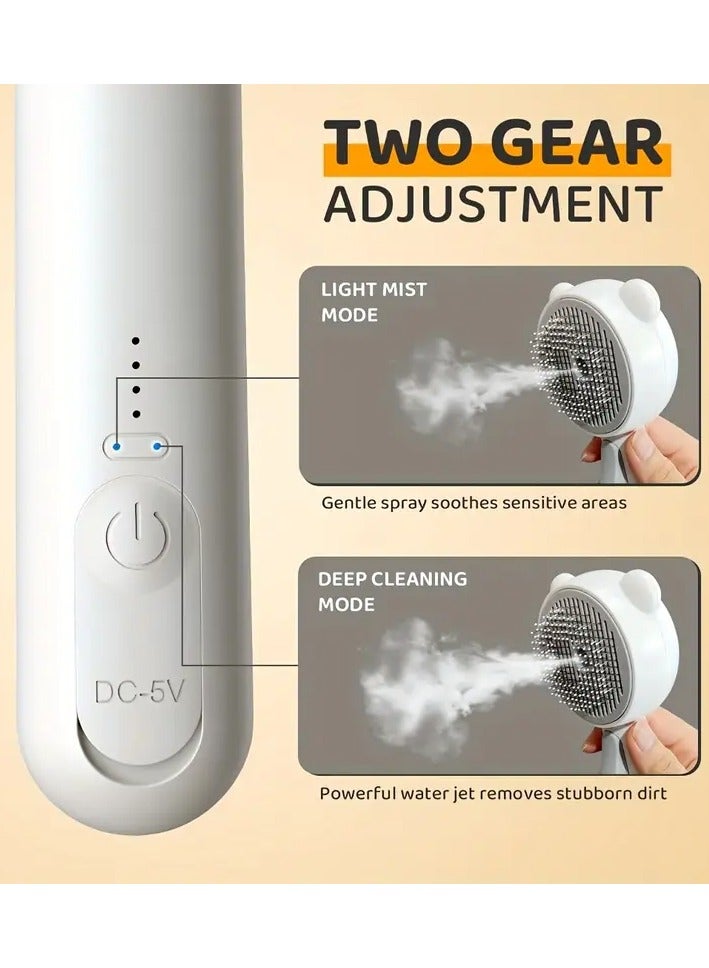 Cat Steam Brush with Release Button & Dual-Speed Spray – USB Rechargeable Grooming Tool for Shedding | Suitable for Long-Hair & Short-Hair Cats & Pets - Image 5
